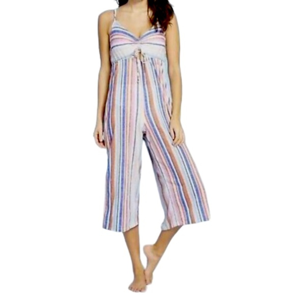 XHILARATION Cropped Swimsuit Cover Up Jumpsuit | L